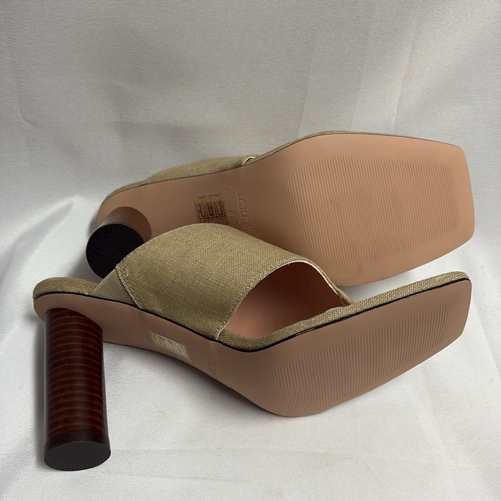 J. Crew Rounded Heel Thong Sandal in Linen Honey Brown/Tan Size 8 NWOB - Picture 8 of 8